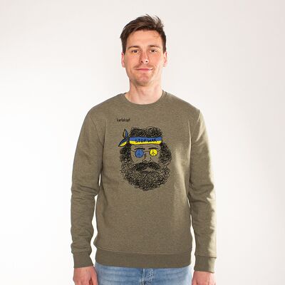 LOVE, NOT WAR | printed sweatshirt men - khaki
