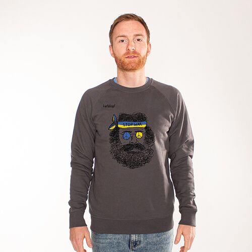 LOVE, NOT WAR | printed sweatshirt men - Anthrazit