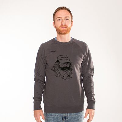 SINGER | printed sweatshirt men - anthracite