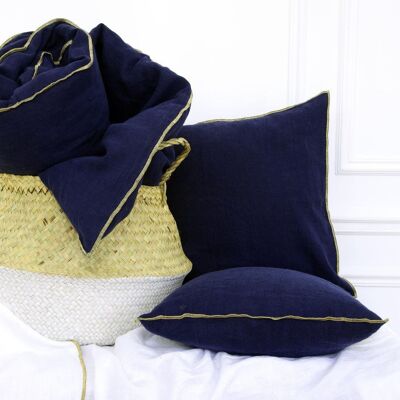 Night Blue Cushion 40x60cm 100% washed linen APOTHECA