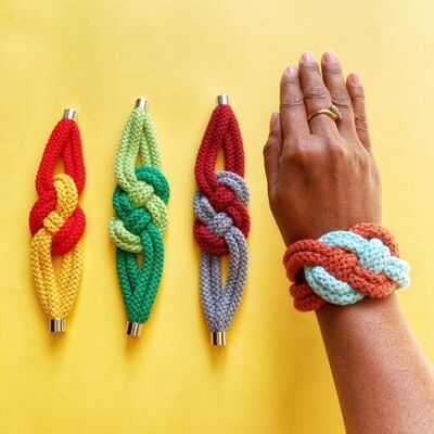 Bracelets Lily, gros bracelets en corde de coton