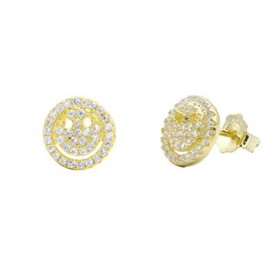 Ear studs Smile 925 silver gold plated