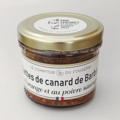 Muscovy duck rillettes with orange and wild pepper (Le Comptoir du Fougeray)
