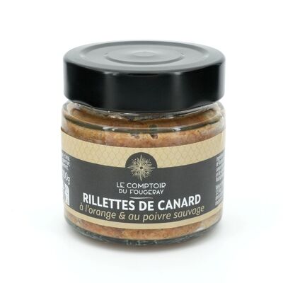 Rillettes d'anatra con arancia candita e pepe selvatico 100g (Le Comptoir du Fougeray)
