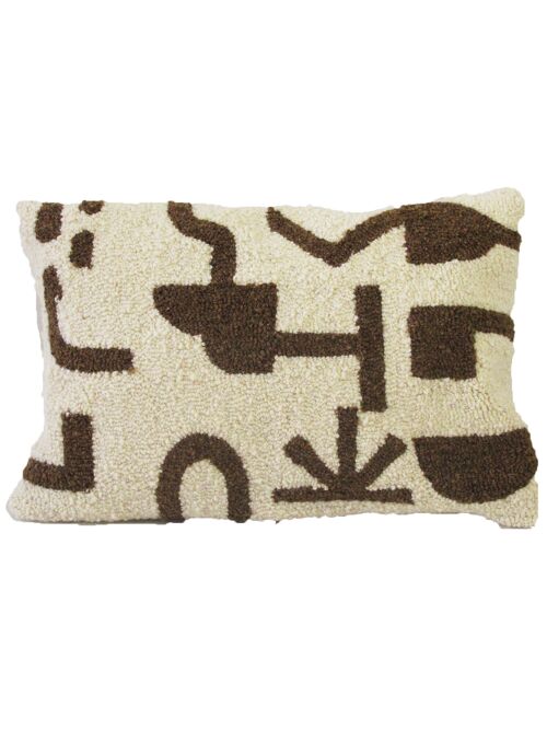 Rectangle tufted pillow case 40x60 cm, wool cushion cover