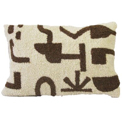 Rectangle tufted pillow case 40x60 cm, wool cushion cover