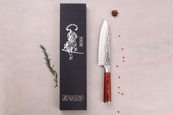 Couteau Santoku Wusaki Pakka X50 17cm manche pakkawood 2