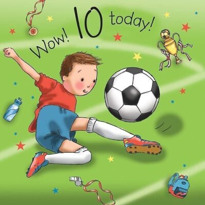 Biglietto di auguri per il decimo compleanno ragazzi - Calcio