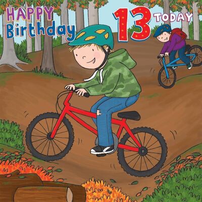 Tarjeta de cumpleaños número 13 - Tarjeta de cumpleaños para niños