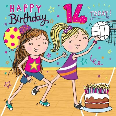 Tarjeta de cumpleaños número 14 - Tarjeta de cumpleaños para niñas