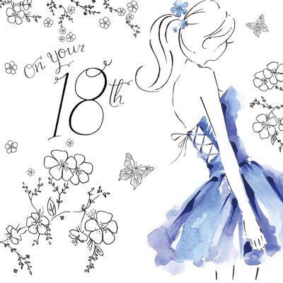 Tarjeta de cumpleaños número 18 para ella - Cristal de Swarovski acabado a mano