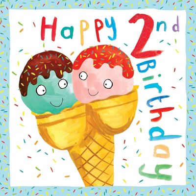 2nd Birthday Card Boy - Ice Cream