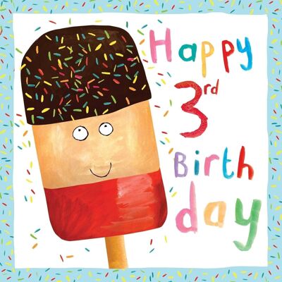 3. Geburtstagskarte Junge – Eis am Stiel