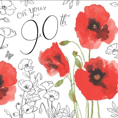 90e anniversaire carte pour elle