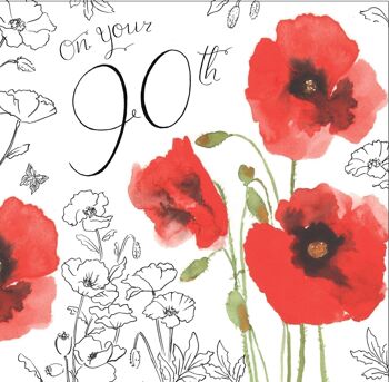 90e anniversaire carte pour elle