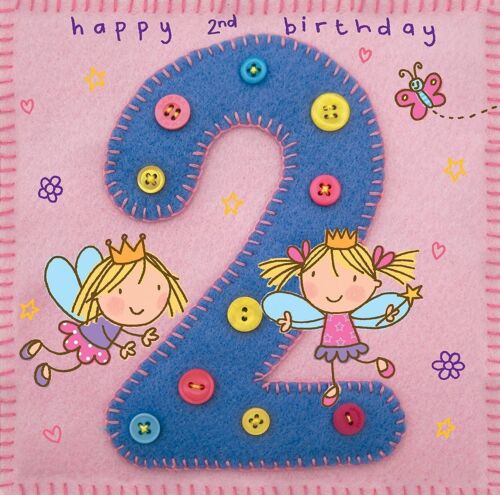 Age 2 Girls Birthday Card