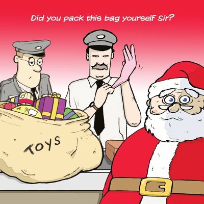 Sicurezza aeroportuale - Cartolina di Natale divertente