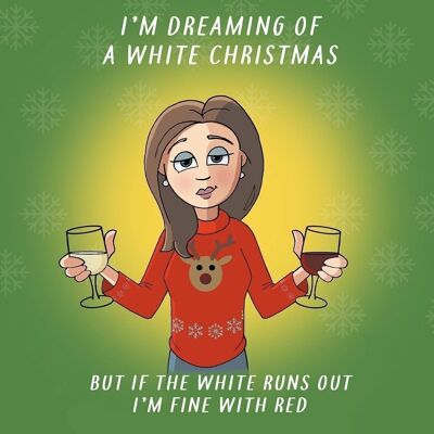 Tous les vins - Carte de Noël drôle pour elle