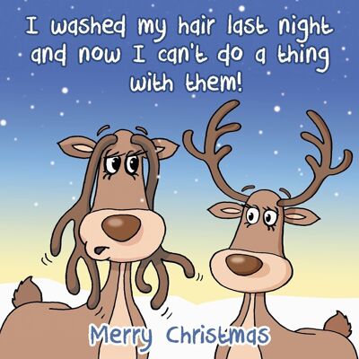 Geweih-Probleme - lustige Weihnachtskarte