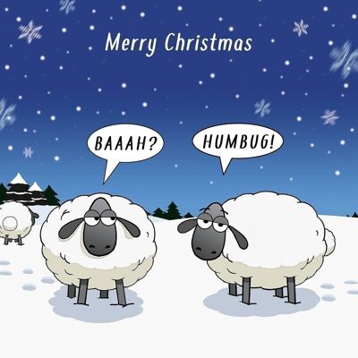 Baaah Humbug - Cartolina di Natale divertente