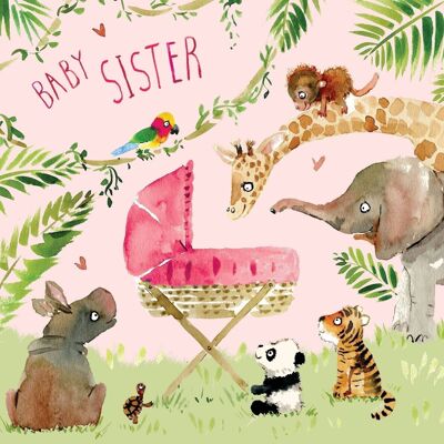 Baby-Schwester-Karten-Dschungel