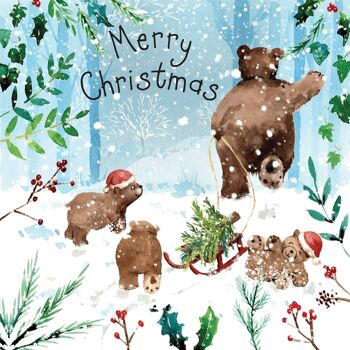 Ours - Jolie carte de Noël