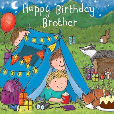Tarjeta de cumpleaños para hermano - Camping