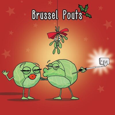 Brussel broncio - Cartolina di Natale divertente