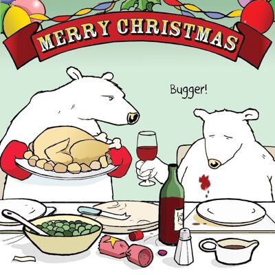 Dîner de Noël de Bugger - Carte de Noël d'humour