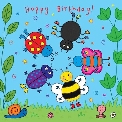 Bugs Spinner Birthday Card - Childrens Birthday Card