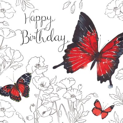 Butterfly - Happy Birthday Card For Her