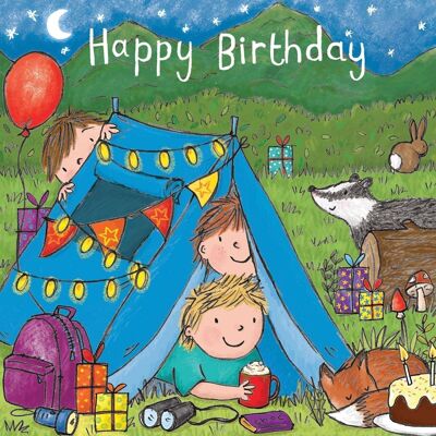 Camping - Boys Happy Birthday Card