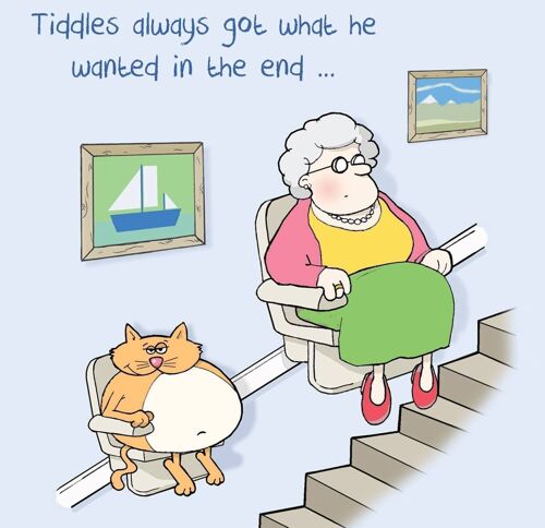 Cat Stairlift - Funny Cat Card