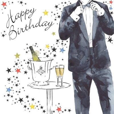 Champagne Birthday Card For Him