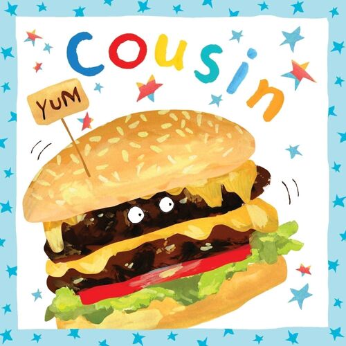 Cousin Birthday Card - Burger