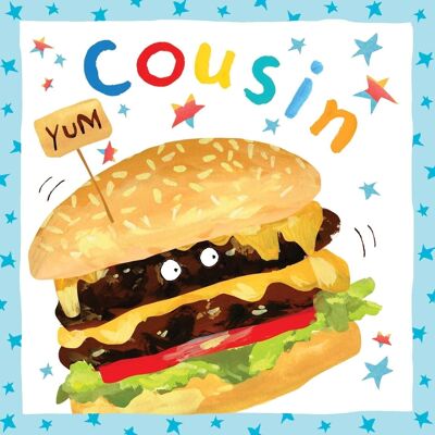 Cousin Birthday Card - Burger
