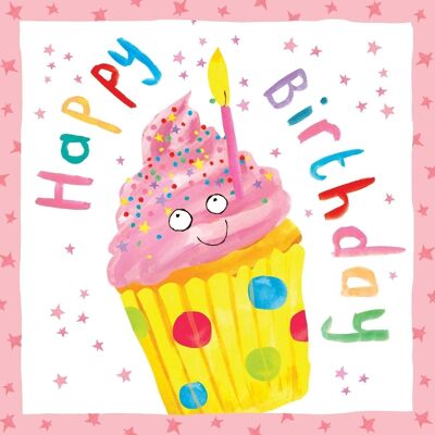 Cupcake - Carte d'anniversaire pour filles