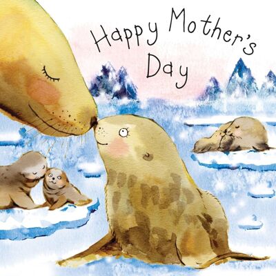 Cute Mothers Day Card - Seals