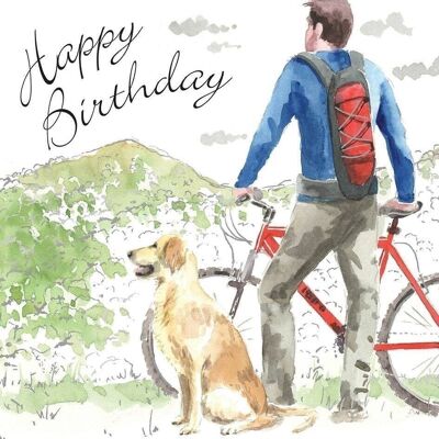 Ciclismo - Tarjeta de feliz cumpleaños para él