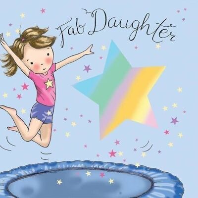 Daughter Birthday Card - Trampoline