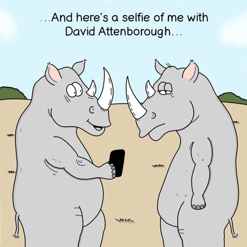 David Attenborough Selfie - Funny Card