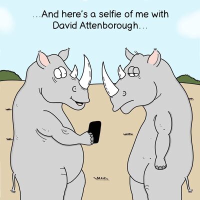 David Attenborough Selfie - lustige Karte