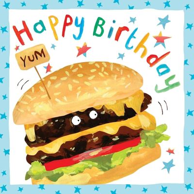 Hamburguesa - Tarjeta de cumpleaños para niños