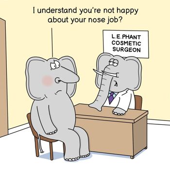 Travail de nez d'éléphant - carte drôle