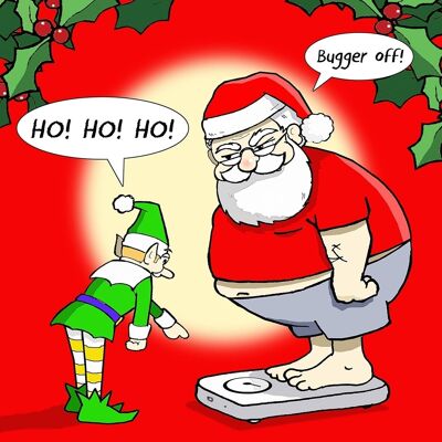 Fat Santa - Christmas Card Funny