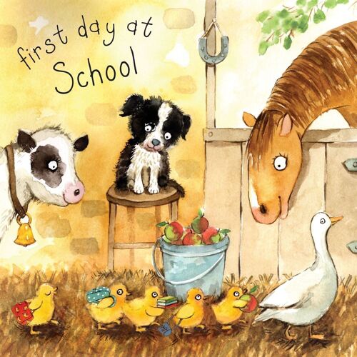 First Day At School Card Ducklings