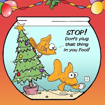 Imbécile de poisson - Carte de Noël drôle