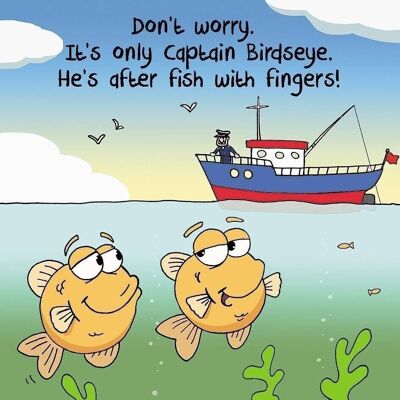 Fisch mit den Fingern - lustige Karte