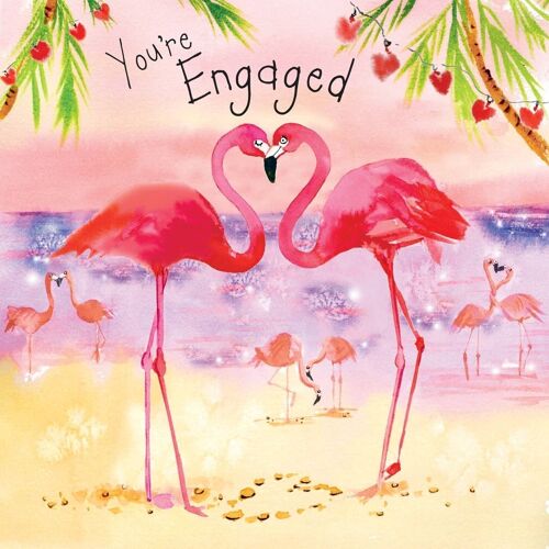 Flamingo Engagement Card