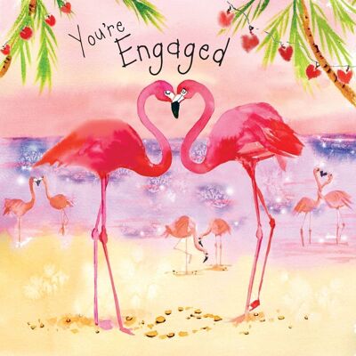 Carte de fiançailles Flamingo